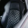 Black leather car seat cover with diamond stitching