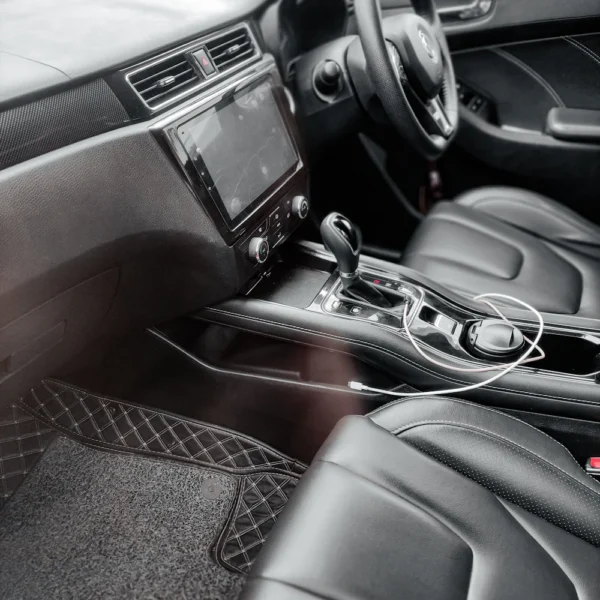 Black leather car seat covers