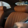 Brown leather car interior