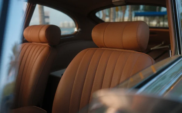 Brown leather car interior