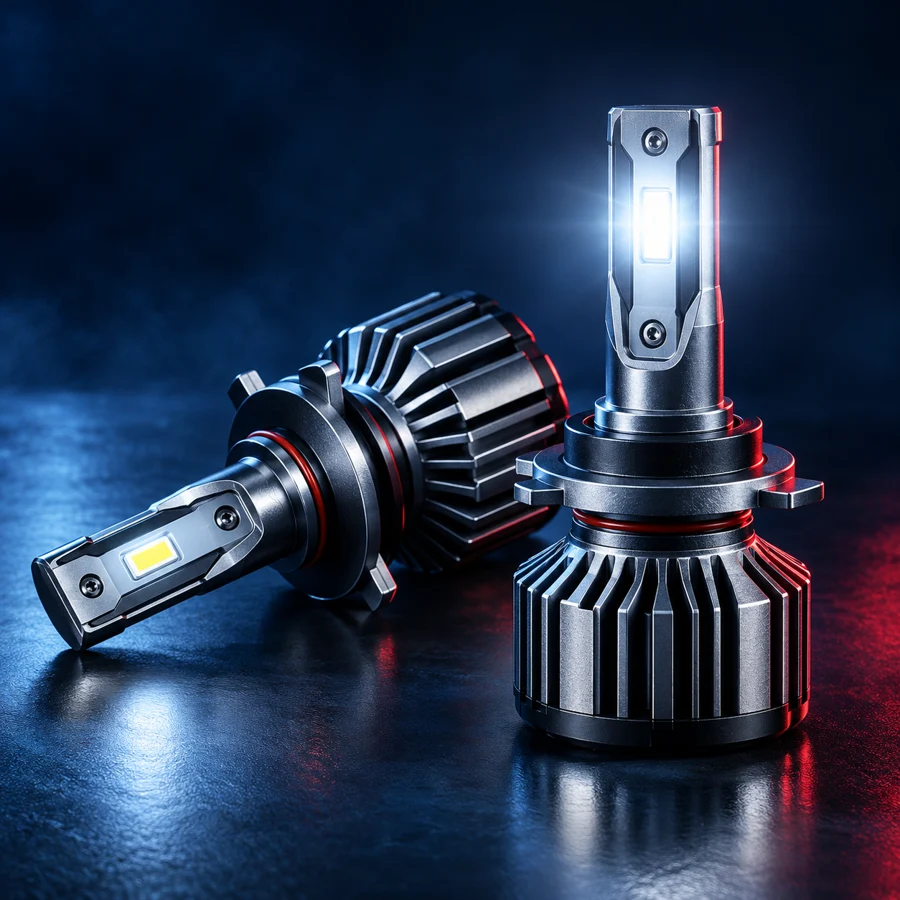 LED HeadLight Bulb Pair AI-generated design concept