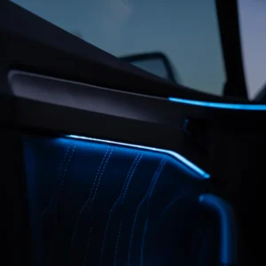 Car door panel with ambient lighting
