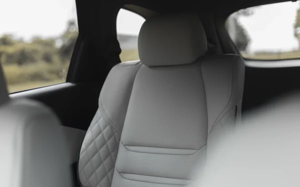 Rear seat cover set installed in a car