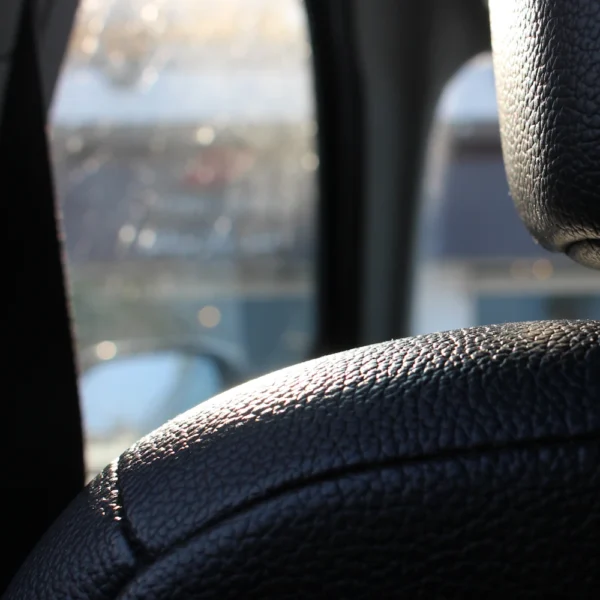 Close-up of a car seat cover