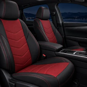 Black and crimson sport seat-cover concept