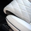 White quilted perforated car seat cover